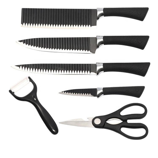 Stainless Steel Knife Set With Chef Peeler And Scissor (6 Pieces) - The Mavi Store