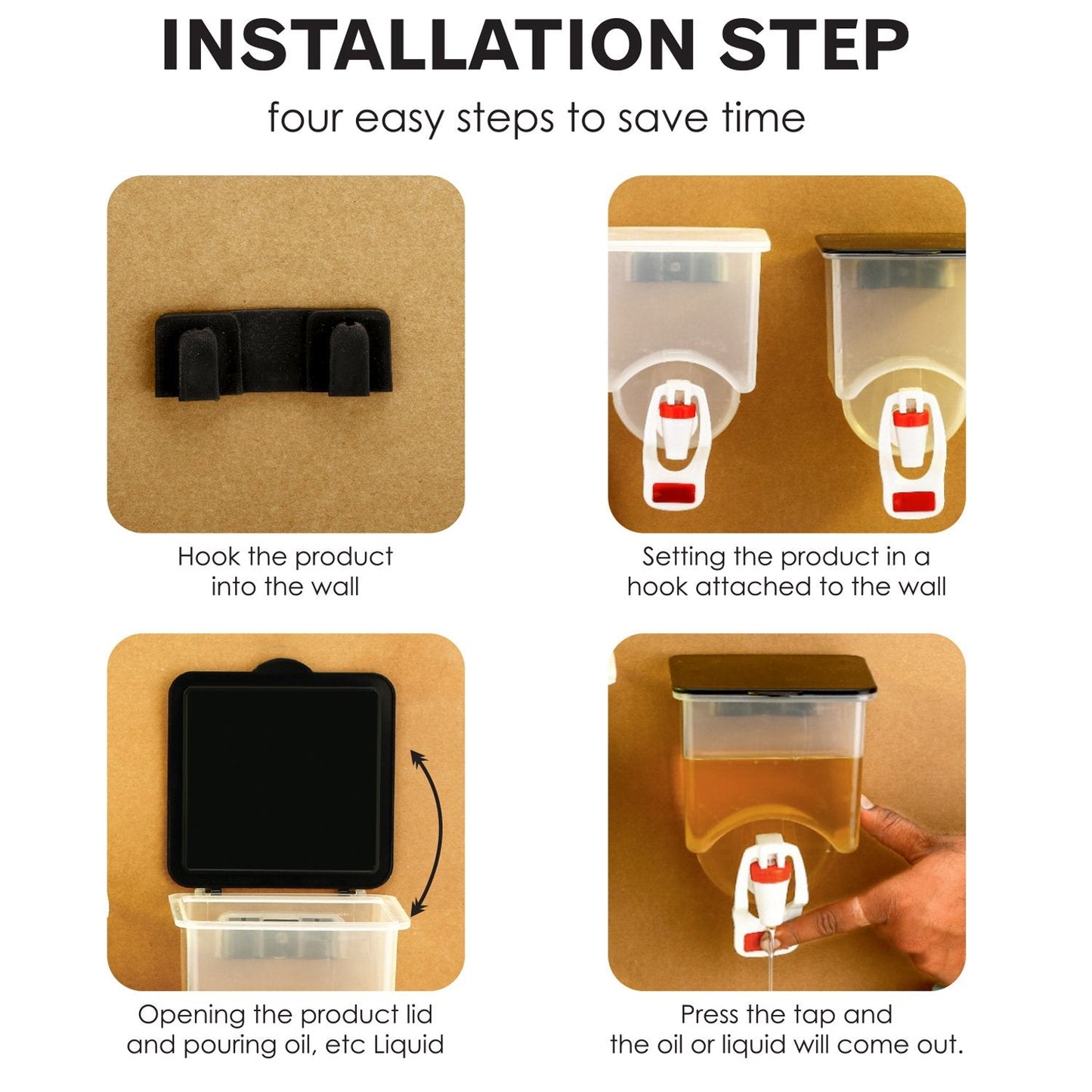 Wall Mounted Oil Dispenser Bottle (1100ml Approx) - The Mavi Store