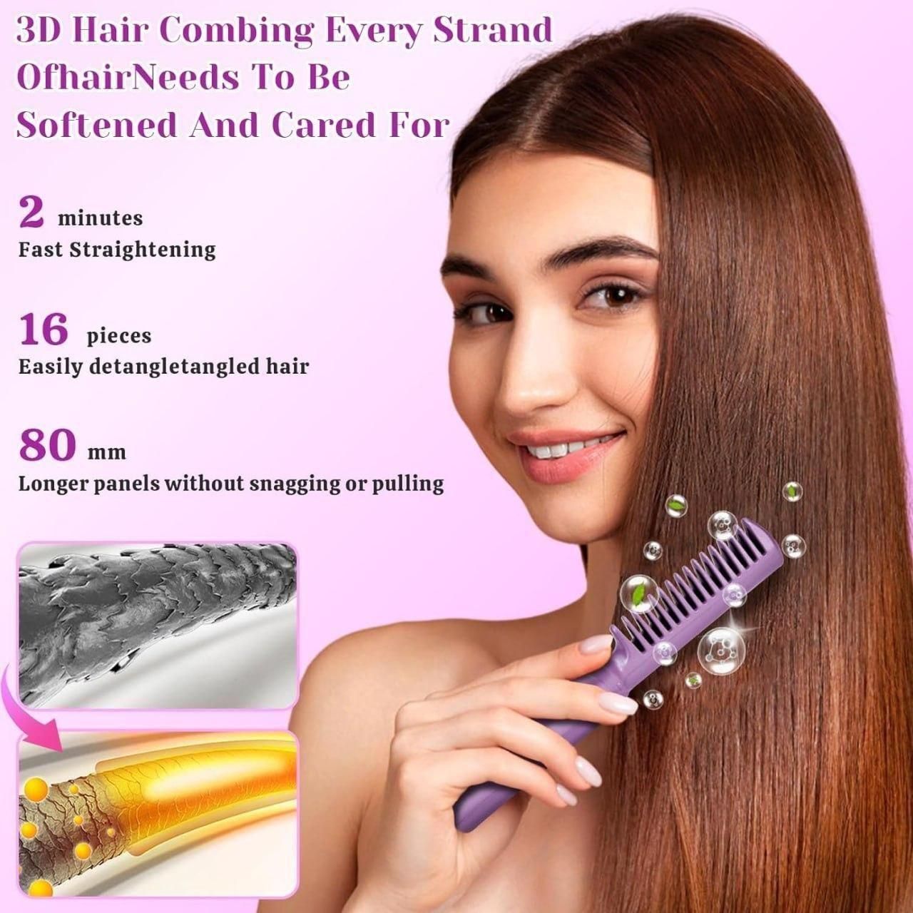Meneflix™ Cordless Mini Hair Straightener – Portable 2-in-1 Rechargeable Hot Comb