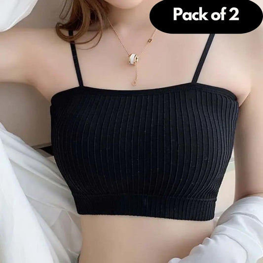 Cloud-Soft Seamless Silk Padded Bralettes (Pack of 2)