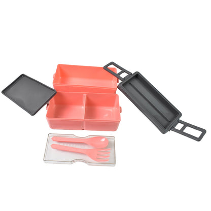 Plastic 3 Layer Leak Proof 3 Compartment Lunch Box For Office (1 Pc) - The Mavi Store