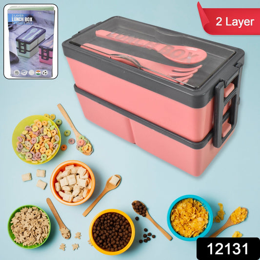 Plastic 3 Layer Leak Proof 3 Compartment Lunch Box For Office (1 Pc) - The Mavi Store