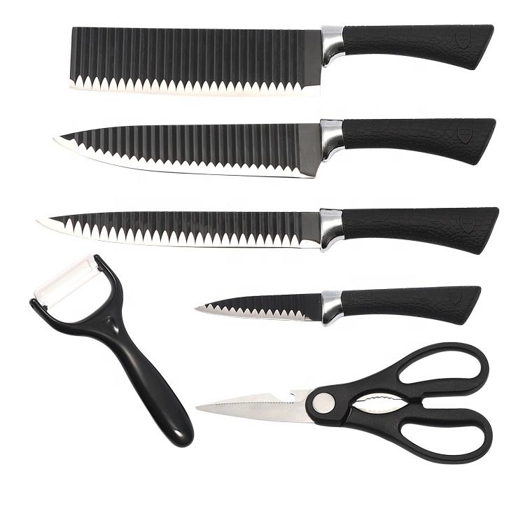 Stainless Steel Knife Set With Chef Peeler And Scissor (6 Pieces) - The Mavi Store