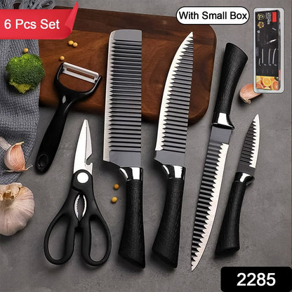 Stainless Steel Knife Set With Chef Peeler And Scissor (6 Pieces) - The Mavi Store