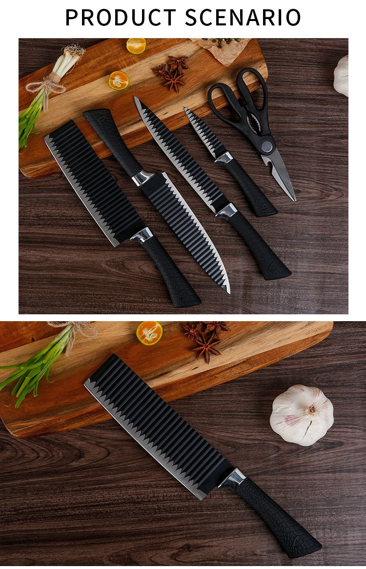 Stainless Steel Knife Set With Chef Peeler And Scissor (6 Pieces) - The Mavi Store