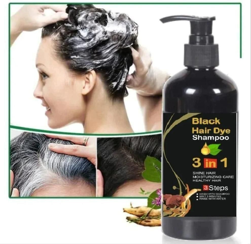 Unisex Instant Black Herbal Hair Dye Shampoo for Grey Hair Coverage 3 in 1(100ml) - The Mavi Store
