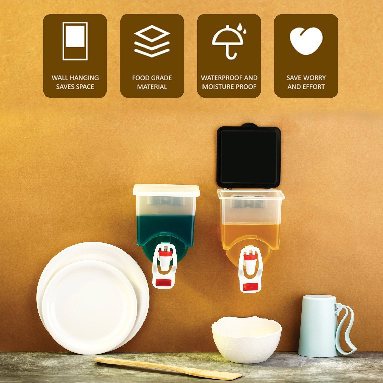 Wall Mounted Oil Dispenser Bottle (1100ml Approx) - The Mavi Store